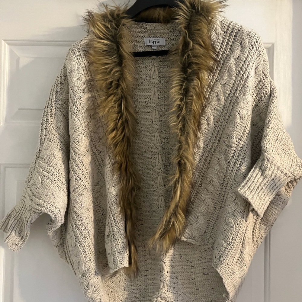Military Hippie Fur Collar Sweater